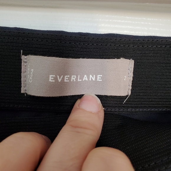 EVERLANE Skinny Navy Stretch Trousers with Side Zipper - Picture 3 of 12